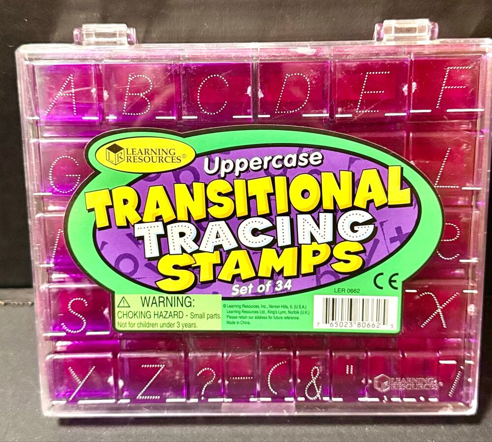vintage set of Learning Resources Uppercase Transitional Tracing Stamps